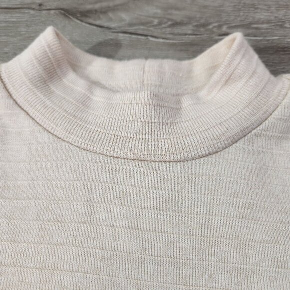 Fortune & Ivy Off White Long Sleeve Mock Neck Knit Top Women's Size L - Picture 7 of 13